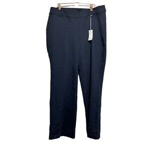 Lane Bryant Womens Cassic Ponte Trouser Pants 14R Navy Blue High Rise Stretchy
